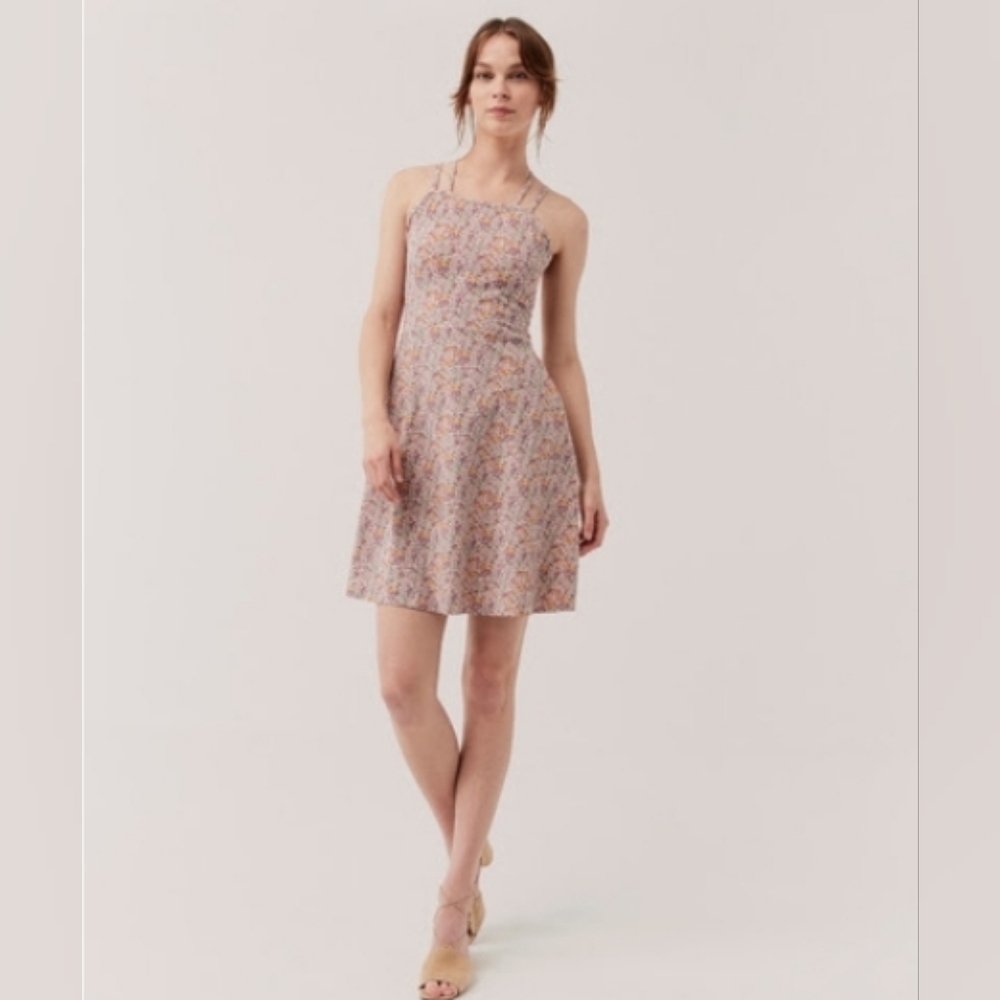 Pact lavender Strappy fit n flare dress L